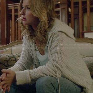 Vince Waffle Knit Zip Up Hoodie